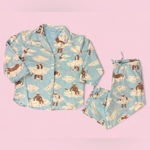 Nick & Nora Cotton Sock Monkey Cloud Pajama Set Size Small